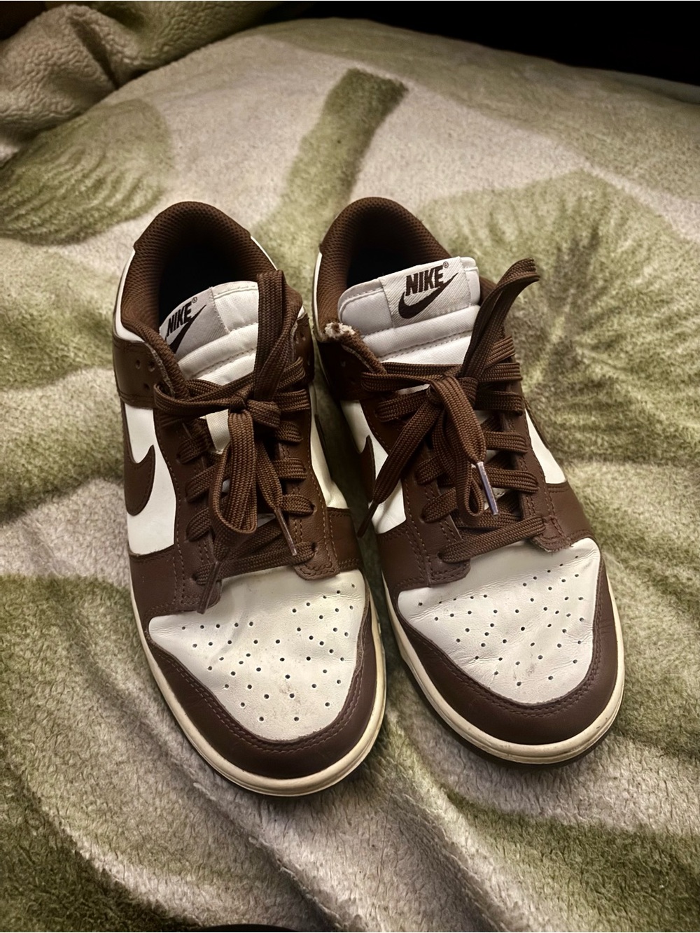 Nike Women’s Brown and White Low-Top Dunk Sneakers